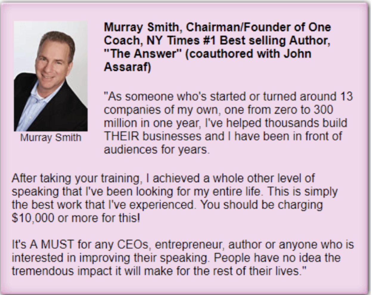 Murray Smith Testimonial
